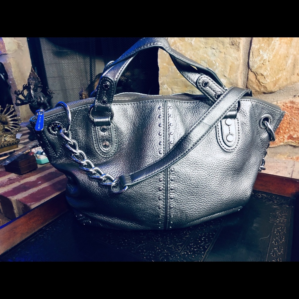 SOLD -  Michael Kors Metallic Silver Tote - EUC